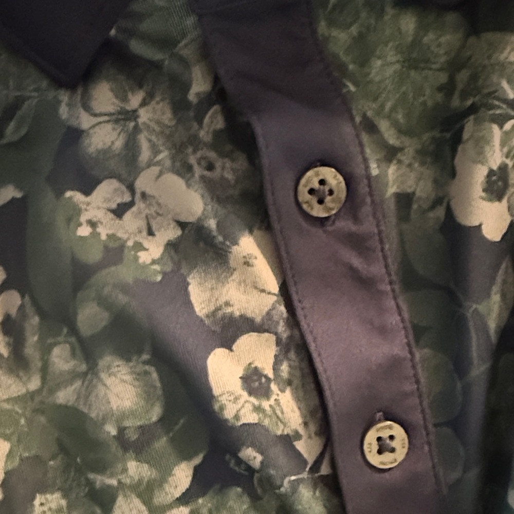 RHONE Navy and Green Patterned Polo Shirt - Picture 10 of 10